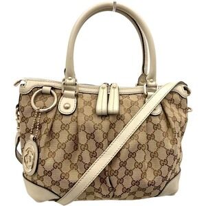 Gucci Shoulder Bag Canvas Sukey Leather Handbag GG